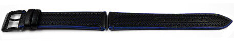 Festina Uhrenarmband schwarz mit blauem Rand F20359/3 F20359 Leder mit Lochmuster