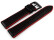 Festina Uhrenarmband schwarz mit rotem Rand F20359/4 F20359 Leder mit Lochmuster