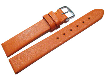 Uhrenarmband Leder Business orange 14mm Schwarz