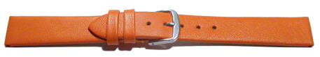 Uhrenarmband Leder Business orange 22mm Schwarz
