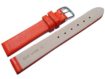 Uhrenarmband Leder Business rot 14mm Schwarz