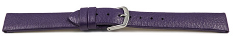 Uhrenarmband Leder Business lila 10mm Schwarz