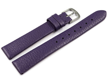 Uhrenarmband Leder Business lila 10mm Schwarz