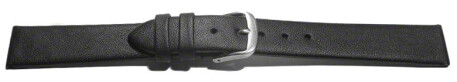 Uhrenarmband Leder Business schwarz XL 20mm Schwarz