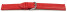 Uhrenarmband rot glattes Leder leicht gepolstert 12mm Schwarz