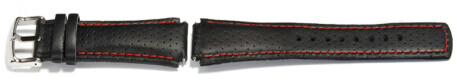 Casio Uhrenarmband für EFA-120L-1A1V, EFA-120L, Leder, schwarz/rote Naht