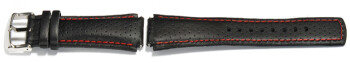 Casio Uhrenarmband für EFA-120L-1A1V, EFA-120L, Leder, schwarz/rote Naht