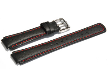 Casio Uhrenarmband für EFA-120L-1A1V, EFA-120L, Leder, schwarz/rote Naht