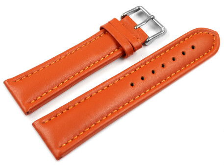 Uhrenarmband - echt Leder - glatt - orange