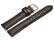 Uhrenarmband - echt Leder - Kroko Prägung - dunkelgrau - 16mm Schwarz