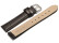 Uhrenarmband - echt Leder - Kroko Prägung - dunkelgrau - 16mm Schwarz
