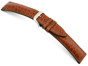 Uhrenarmband - echt Alligator - art manuel - cognac 19mm Schwarz