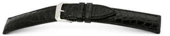 Uhrenarmband - echt Alligator - art manuel - schwarz 19mm Schwarz