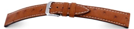 Uhrenarmband echt Strauß RIOS 1931 - hellbraun - 20/16mm Schwarz