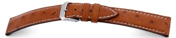 Uhrenarmband echt Strauß RIOS 1931 - hellbraun - 20/16mm Schwarz
