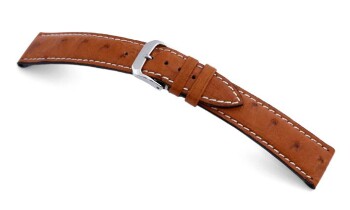 Uhrenarmband echt Strauß RIOS 1931 - hellbraun - 20/16mm Schwarz