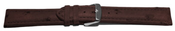 Dorn - Uhrenarmband - echt Strauss - dunkelbraun 18mm Schwarz