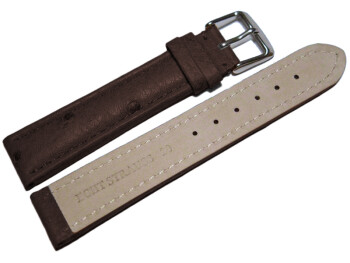 Dorn - Uhrenarmband - echt Strauss - dunkelbraun 18mm Schwarz