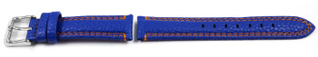 Uhrenarmband Lotus Leder blau mit orangener Naht für 18665