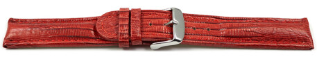 Uhrenarmband gepolstert Teju rot 24mm Schwarz