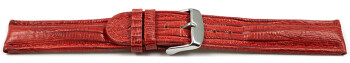 Uhrenarmband gepolstert Teju rot 24mm Schwarz