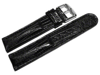 Uhrenarmband gepolstert Teju schwarz 20mm Schwarz