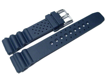 Uhrenarmband Silikon Sport blau 18mm Schwarz