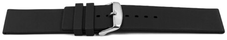 Uhrenband Silikon Glatt schwarz 18mm Schwarz