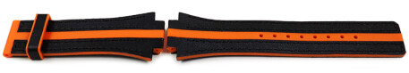 Uhrenarmband Festina F16184 Leder schwarz mit orangem Streifen
