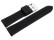 Uhrenarmband schwarz mit roter Naht aus Silikon 20mm Stahl