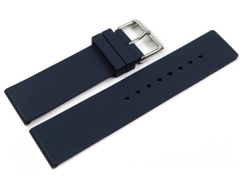 Uhrenband Silikon Glatt dunkelblau 22mm Gold