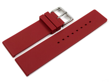 Uhrenband Silikon Glatt rot 20mm Schwarz