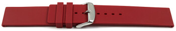 Uhrenband Silikon Glatt rot 22mm Schwarz