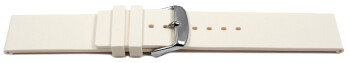 Uhrenband Silikon Glatt creme 18mm Stahl