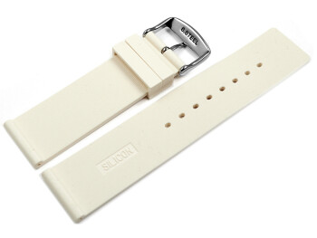Uhrenband Silikon Glatt creme 18mm Stahl