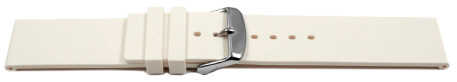 Uhrenband Silikon Glatt creme 22mm Schwarz
