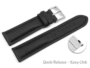 Schnellwechsel Uhrenarmband Hirschleder schwarz stark gepolstert sehr weich 20mm Schwarz