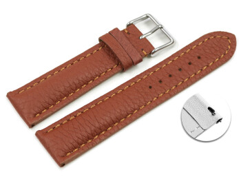 Schnellwechsel Uhrenarmband Hirschleder braun stark gepolstert sehr weich 22mm Schwarz