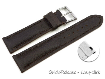 Schnellwechsel Uhrenarmband Hirschleder dunkelbraun stark gepolstert sehr weich 24mm Schwarz