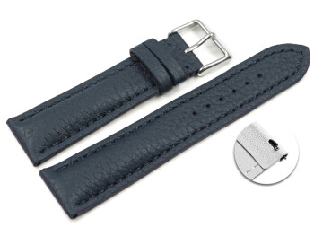 Schnellwechsel Uhrenarmband Hirschleder dunkelblau stark gepolstert sehr weich 18mm Schwarz