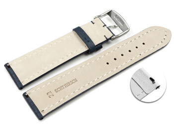 Schnellwechsel Uhrenarmband Hirschleder dunkelblau stark gepolstert sehr weich 18mm Schwarz