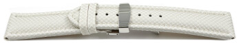 Uhrenarmband Kippfaltschließe HighTech Textiloptik weiß 20mm Gold