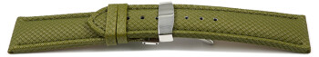 Uhrenarmband Kippfaltschließe HighTech Textiloptik grün 18mm 20mm 22mm 24mm