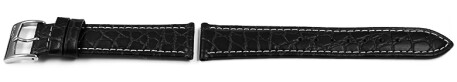 Uhrenarmband Lotus schwarz 15627/3 15627/4 15627/6 15627/7 Lederband mit Krokoprägung