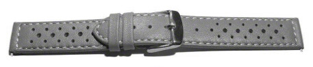 Schnellwechsel Uhrenarmband Leder Style grau 18mm Schwarz