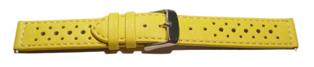Schnellwechsel Uhrenarmband Leder Style gelb 16mm Schwarz