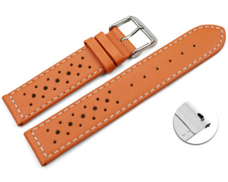 Schnellwechsel Uhrenarmband Leder Style orange 18mm Schwarz