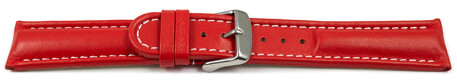 Schnellwechsel Uhrenarmband echt Leder glatt rot 22mm Schwarz