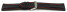 Schnellwechsel Uhrenarmband Leder stark gepolstert glatt schwarz rote Naht 20mm Schwarz