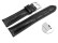 Schnellwechsel Uhrenband Leder stark gepolstert Kroko schwarz TiT 20mm Schwarz